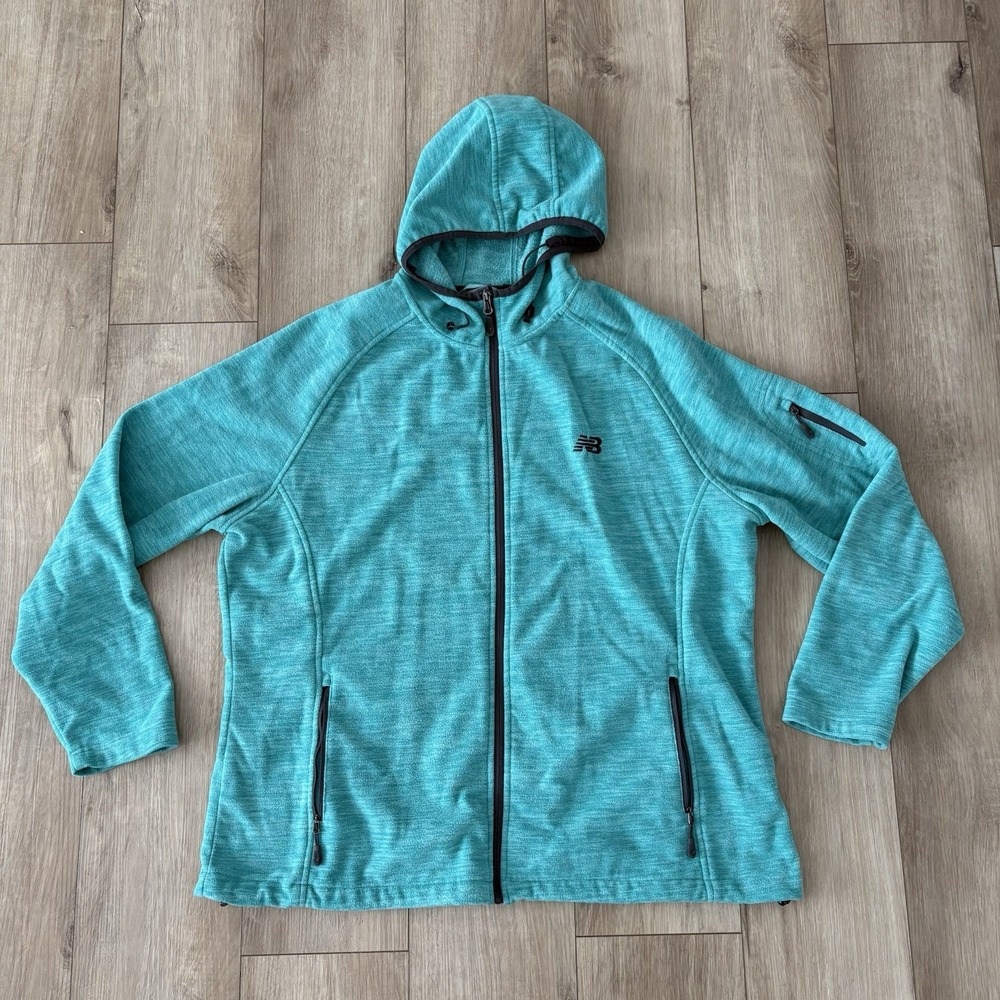 New Balance Jacket Woman's Ladies Sz 3XL Teal Fleece Full Zip Activewear Running